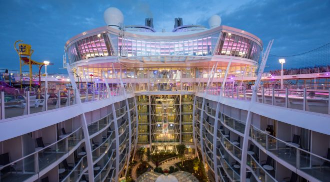 Royal Caribbean International's Harmony of the Seas, the world"s largest and newest cruise ship, previews in Southampton. General view to Central Park